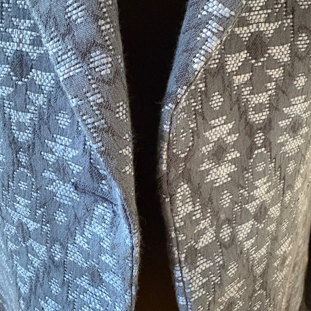 Zara Basic Jacquard Blue Patterned Women's Blazer - image 6